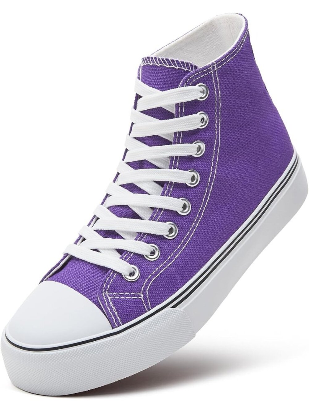 Women's Purple High Top Lace-up Casual Tennis Walking Shoes Fashion Sneaker